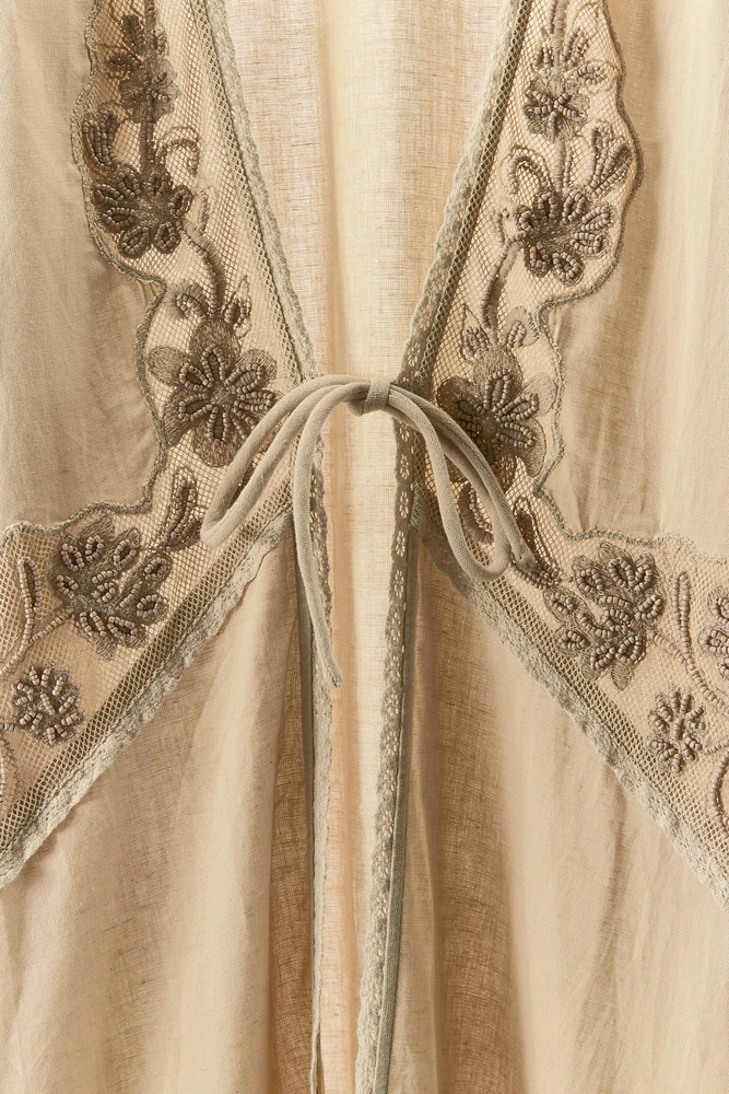 KIMONO LONG BRODÉ AVEC FANTAISIE