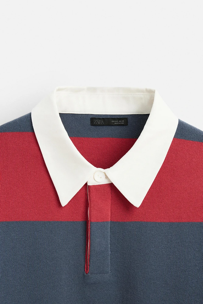 STRIPED KNIT POLO