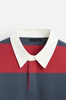 STRIPED KNIT POLO