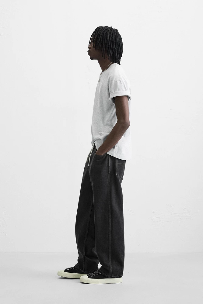 RELAXED FIT DRAWSTRING JEANS