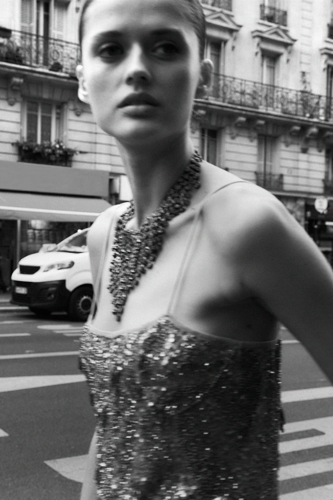 ZW COLLECTION EMBROIDERED BEADED TOP