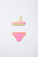 6-14 ANS/ BIKINI ASYMÉTRIQUE BRILLANT LISERÉS