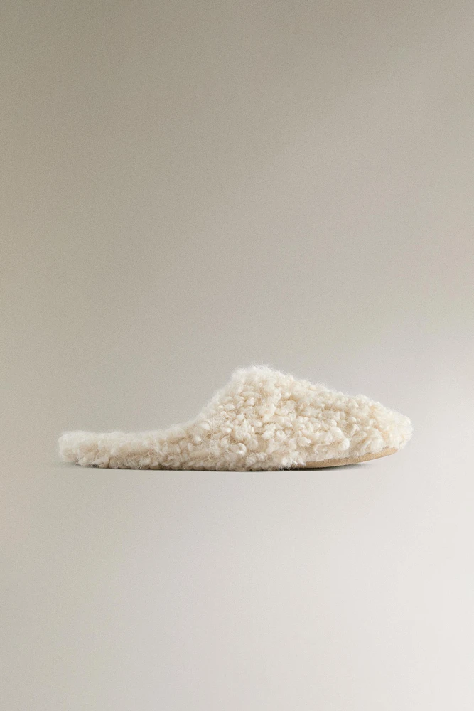 FAUX SHEARLING MULE SLIPPERS