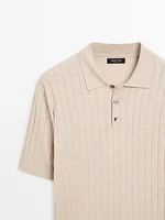 Polo en maille côtelée