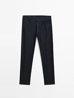 Lightweight slim fit denim trousers