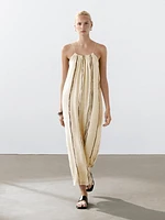 Robe midi fluide imprimé à rayures