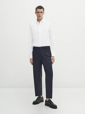 Chemise slim doubles poignets en coton