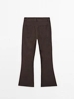 100% linen flare fit trousers