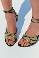 FLOWER HEELED SANDALS