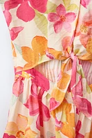 ROBE IMPRIMÉE NŒUD AJOURÉE