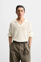 COTTON - LINEN BLEND KNIT POLO