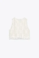 FRINGED MACRAMÉ VEST