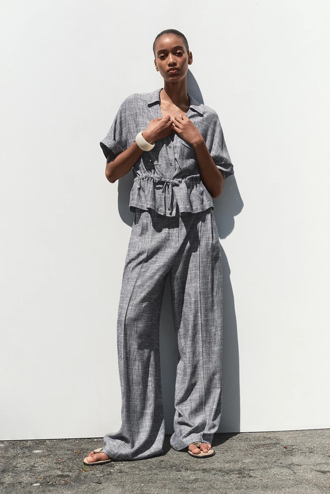 PANTALON LARGE AVEC LIN