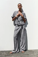 PANTALON LARGE AVEC LIN