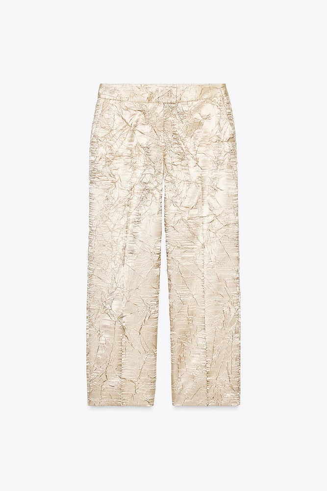 WRINKLED SATIN PANTS