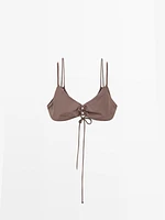 Haut de bikini en tulle froncé