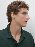 Slim fit cotton blend polo shirt