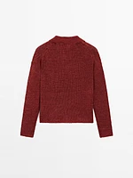 Pull en maille 100 % lin à col polo