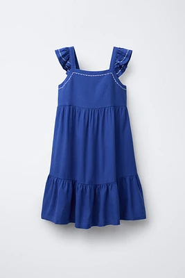 ROBE À SURPIQÛRES AVEC LIN