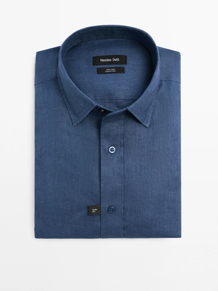 100% linen slim fit shirt