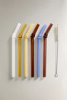 SET OF BOROSILICATE GLASS STRAWS