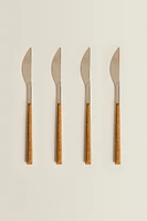 SET OF KNIVES WITH WOOD-DESIGN HANDLES (SET OF 4)