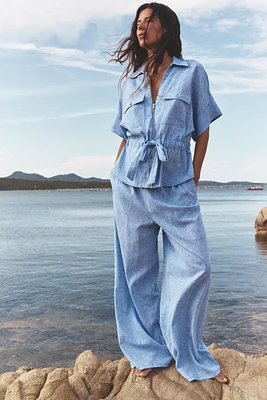 WIDE LINEN PANTS