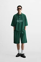 EMBROIDERED BOXY FIT POLO SHIRT