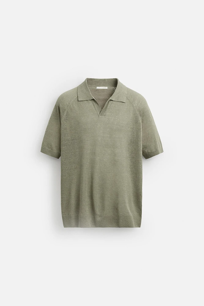 100% LINEN KNIT POLO SHIRT
