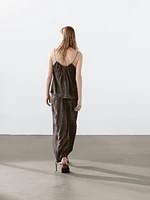 Flowing wide-leg jacquard trousers