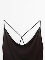 Flowing strappy top with crossover back
