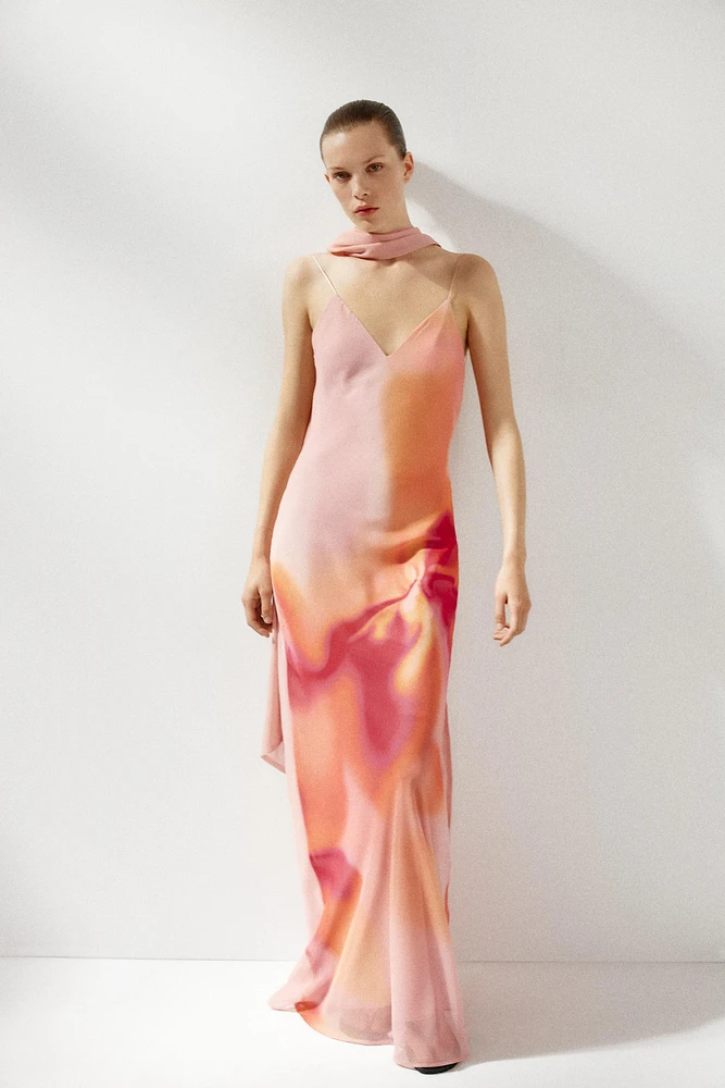 ROBE LONGUE IMPRIMÉE FOULARD