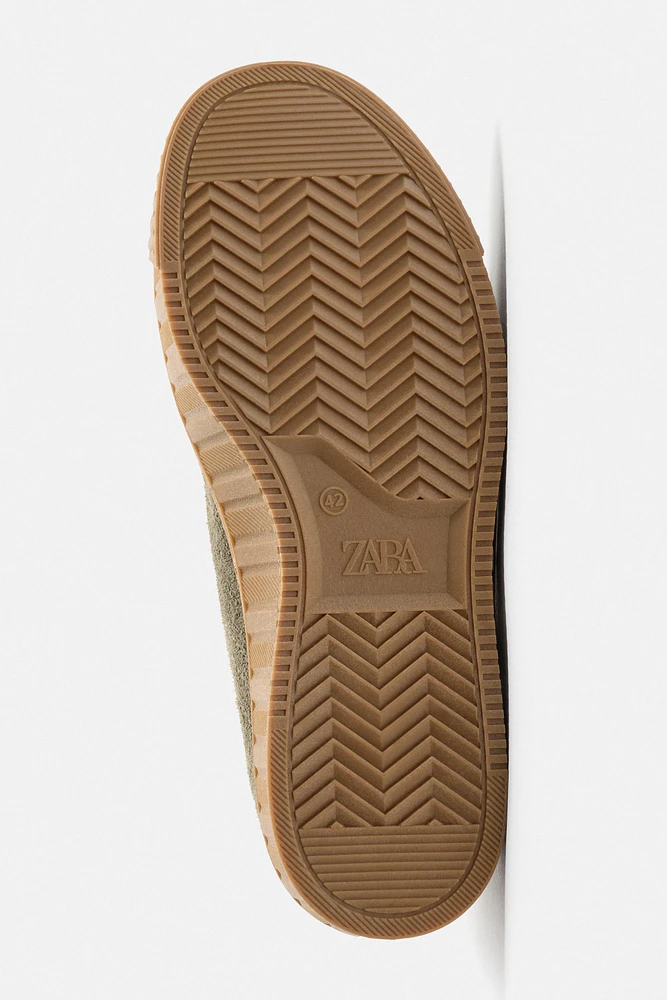 CONTRAST LEATHER SNEAKERS