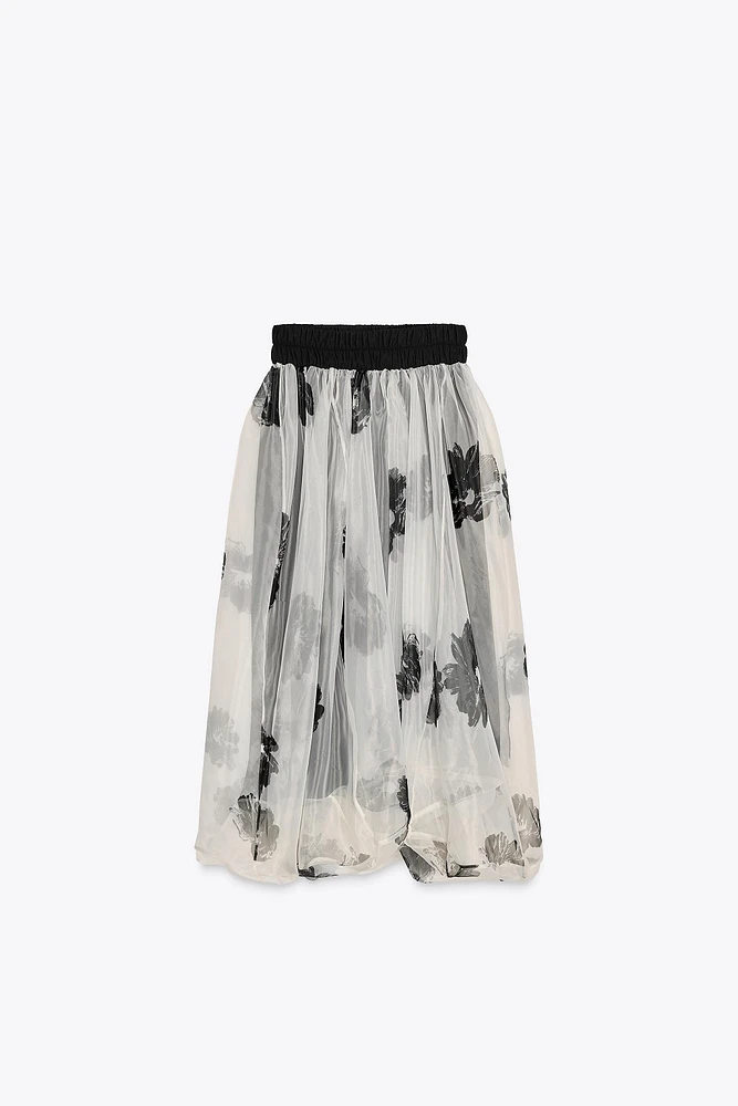 ZW COLLECTION PRINTED ORGANZA DRESS