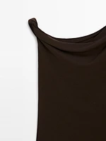 Top drapé avec nœud en coton
