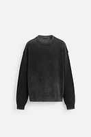WASHED REVERSE EFFECT SWEATER