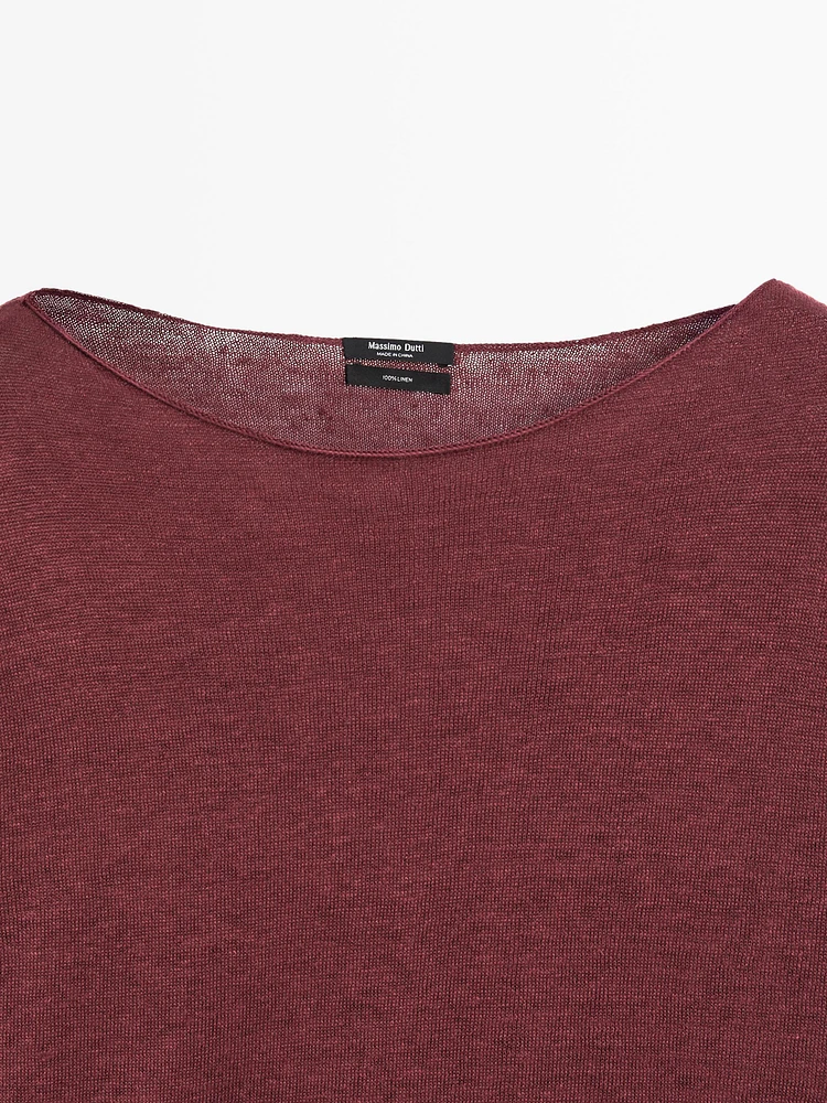 Pull col bateau 100 % lin