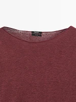 Pull col bateau 100 % lin