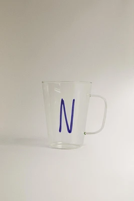 BOROSILICATE MUG WITH INITIAL N