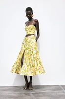 PRINTED LINEN SKIRT