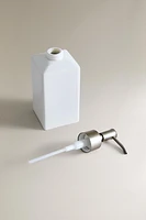 WHITE EARTHENWARE BATHROOM DISPENSER