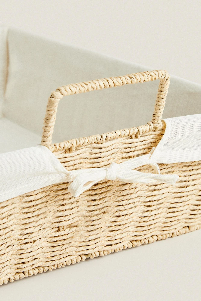 IRONING BASKET WITH FABRIC LINING