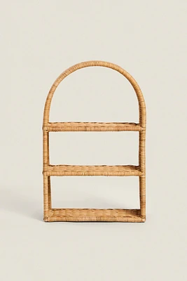 CHILDREN’S OVAL RATTAN SHELVING UNIT