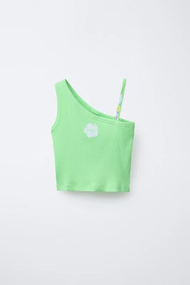 ASYMMETRIC RIBBED BEADED TOP