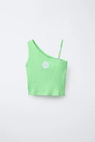 ASYMMETRIC RIBBED BEADED TOP