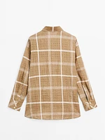 Chemise à carreaux fluide en lin mélangé