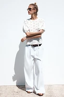 PERFORATED EMBROIDERY T-SHIRT