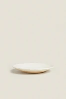 EARTHENWARE SIDE DISH WITH RAISED-DESIGN EDGE