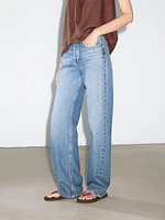 Jean large mid-rise à clous