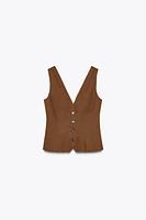 ZW COLLECTION LINEN BLEND VOLUME VEST